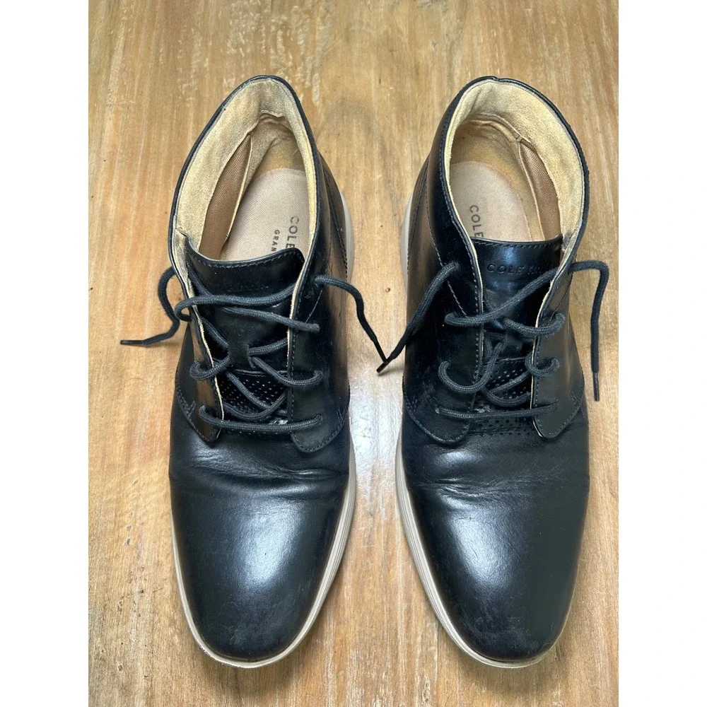 Cole Haan Grand.OS Mens Black Leather Chukka Boots C23729 Size 10 M Dress Shoes